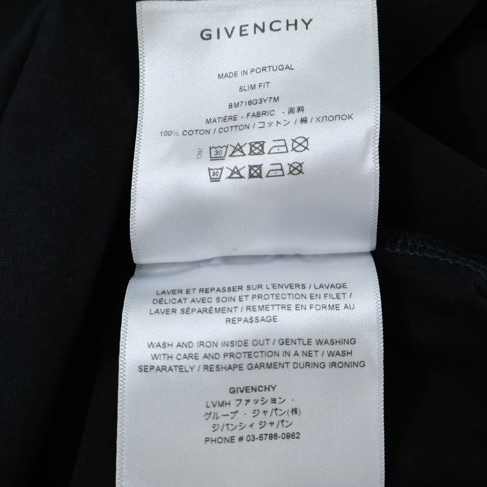 GIVENCHY(ジバンシィ) フロントロゴ刺繍 半袖Tシャツ カットソー ブラック BM716G3Y7M