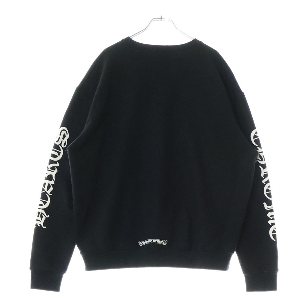 CHROME HEARTS(クロムハーツ) SWTSHRT PLVR ネックロゴプリント クルーネックスウェット トレーナー ブラック
