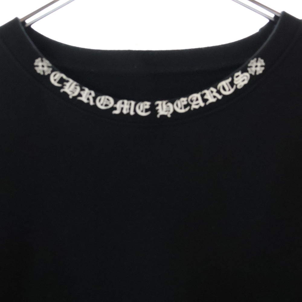 CHROME HEARTS(クロムハーツ) SWTSHRT PLVR ネックロゴプリント クルーネックスウェット トレーナー ブラック