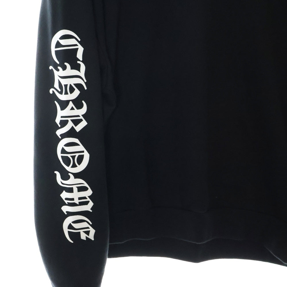 CHROME HEARTS(クロムハーツ) SWTSHRT PLVR ネックロゴプリント クルーネックスウェット トレーナー ブラック