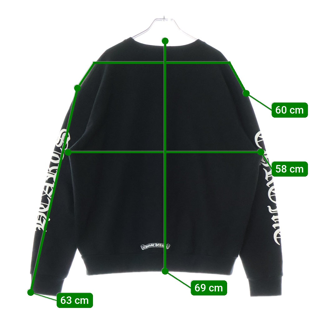 CHROME HEARTS(クロムハーツ) SWTSHRT PLVR ネックロゴプリント クルーネックスウェット トレーナー ブラック