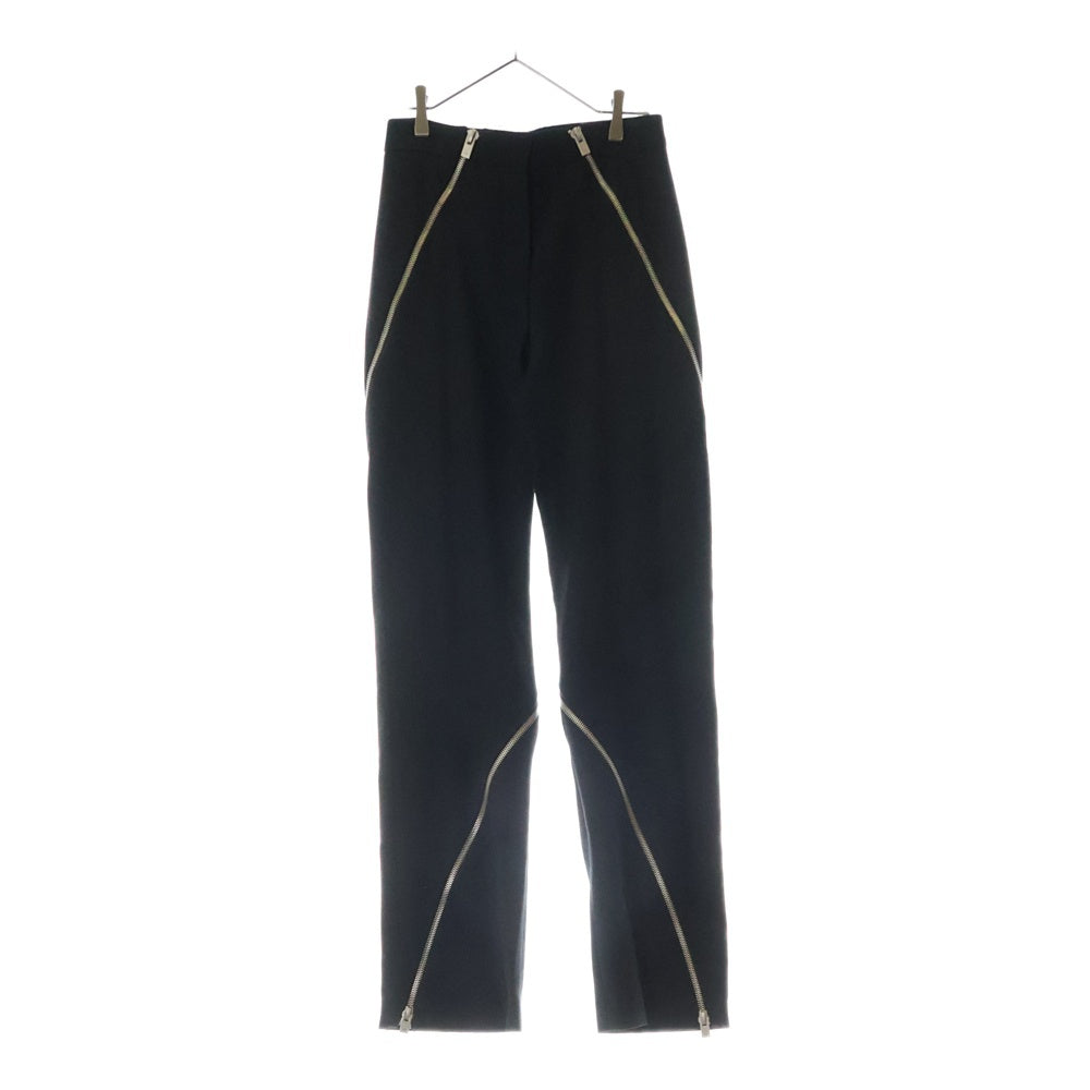 HELIOT EMIL(エリオット・エミル) 23AW _W_10_127_BLK01 SLING TAILORED TROUSER ジップデザイン トラウザー パンツ ブラック
