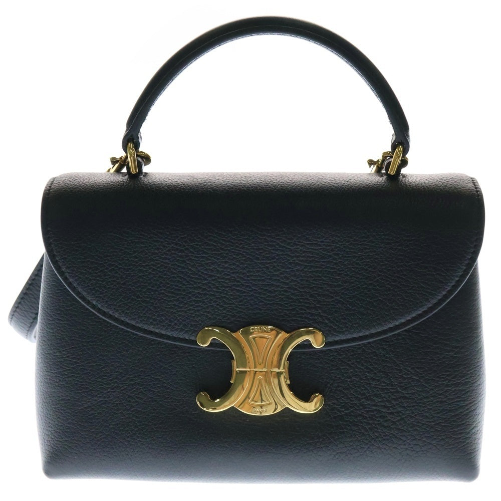CELINE(セリーヌ) ティーン ニノ 2way ショルダーバッグ ハンドバッグ ブラック ゴールド金具 レザー トリオンフ
