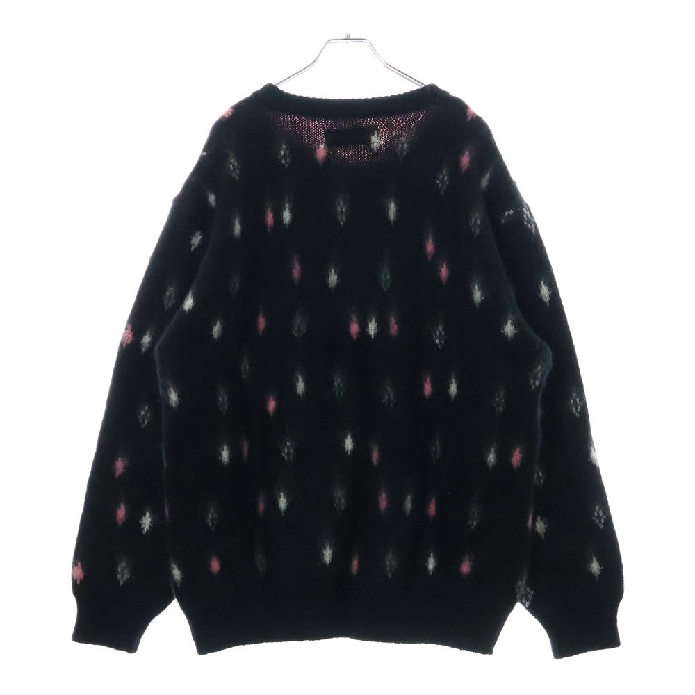 WACKO MARIA(ワコマリア) DIAMOND HEAVY MOHAIR CREW NECK SWEATER モヘアニット ブラック 24FW-WMK-KN19