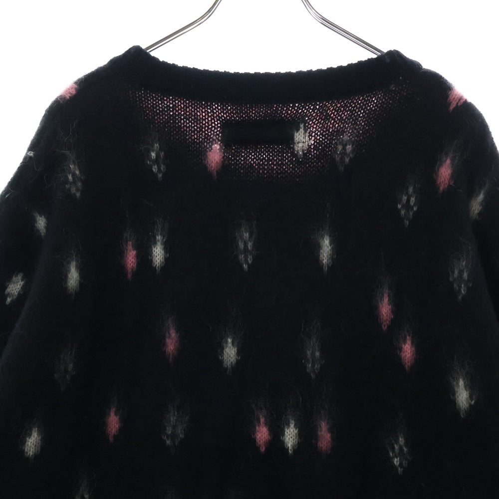 WACKO MARIA(ワコマリア) DIAMOND HEAVY MOHAIR CREW NECK SWEATER モヘアニット ブラック 24FW-WMK-KN19