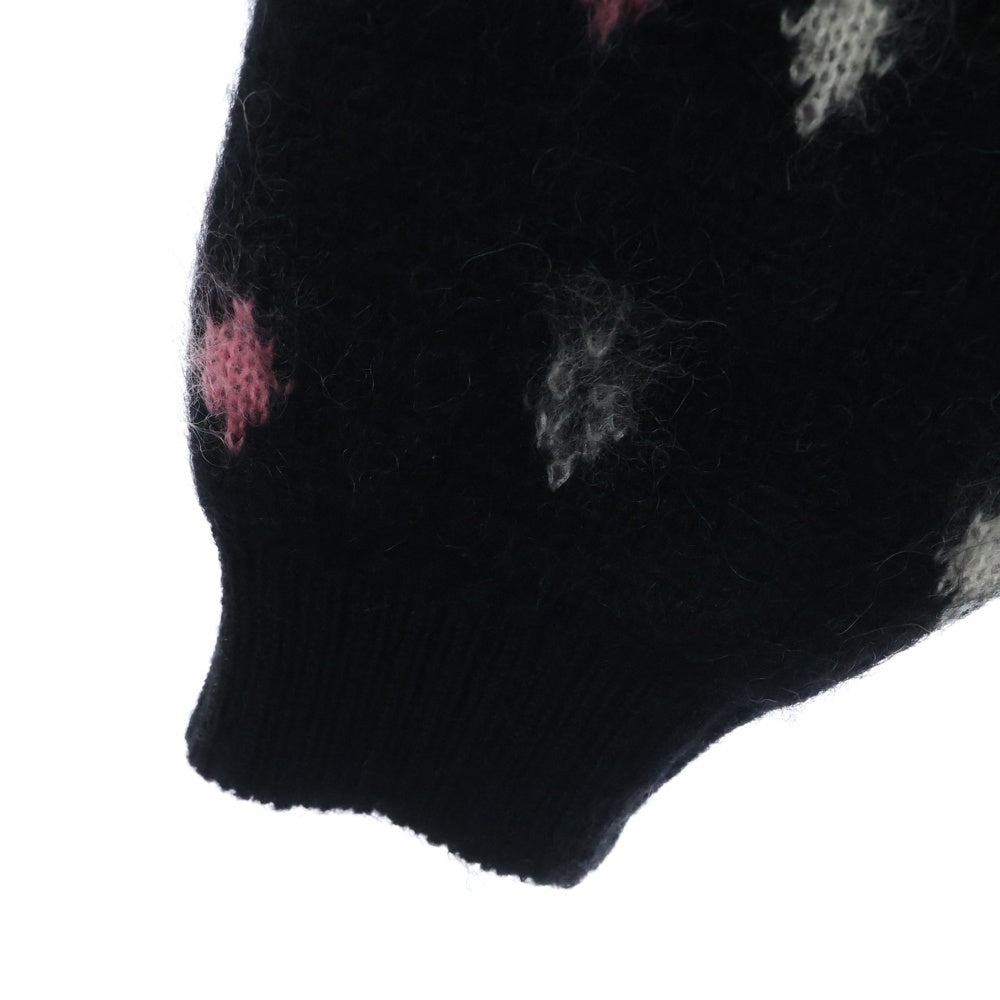 WACKO MARIA(ワコマリア) DIAMOND HEAVY MOHAIR CREW NECK SWEATER モヘアニット ブラック 24FW-WMK-KN19