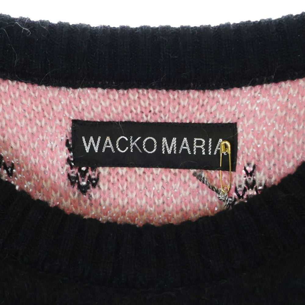 WACKO MARIA(ワコマリア) DIAMOND HEAVY MOHAIR CREW NECK SWEATER モヘアニット ブラック 24FW-WMK-KN19