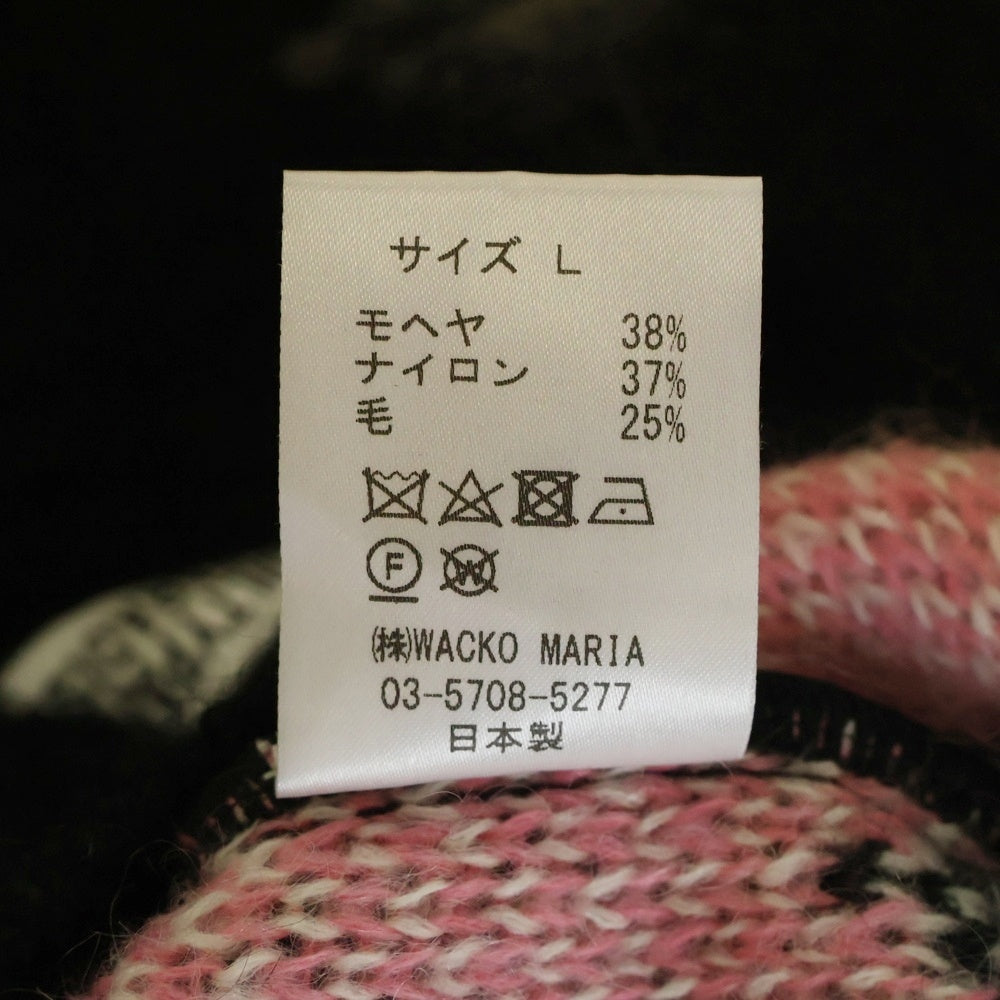 WACKO MARIA(ワコマリア) DIAMOND HEAVY MOHAIR CREW NECK SWEATER モヘアニット ブラック 24FW-WMK-KN19