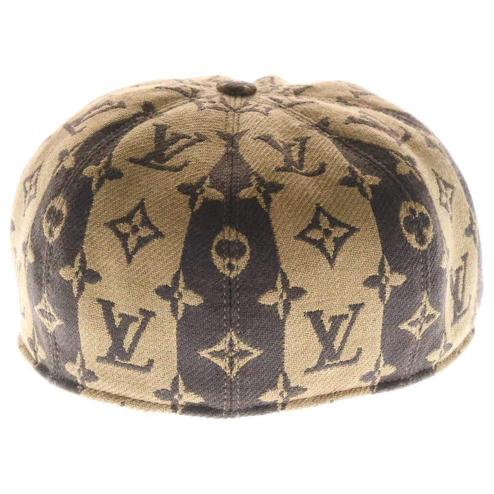 LOUIS VUITTON(ルイヴィトン) ×NIGO メイド ストライプ フラット キャップ ウール / ポリアミド MP3265 ブラウン