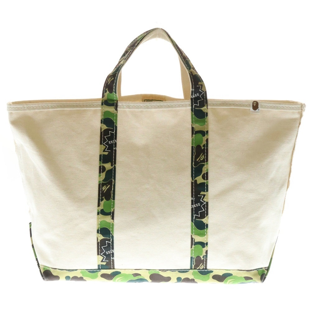 SAINT MICHAEL(セントマイケル) 24SS ×A BATHING APE AP TOTE BAG アベイシングエイプ キャンバストートバッグ ベージュ SM-YS8-0000-C33
