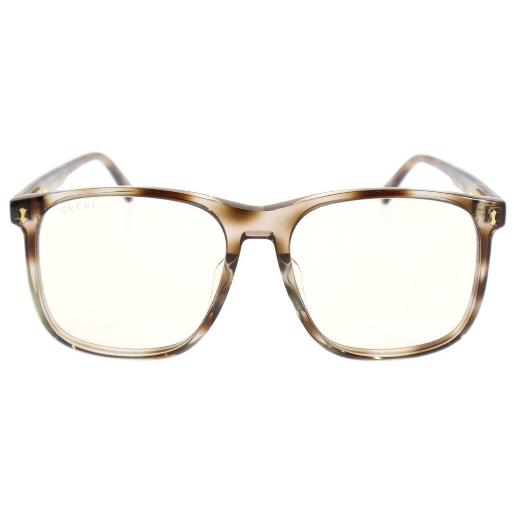 GUCCI(グッチ) サイドロゴ入り クリアレンズ サングラス 眼鏡 GG1041S ブラウン