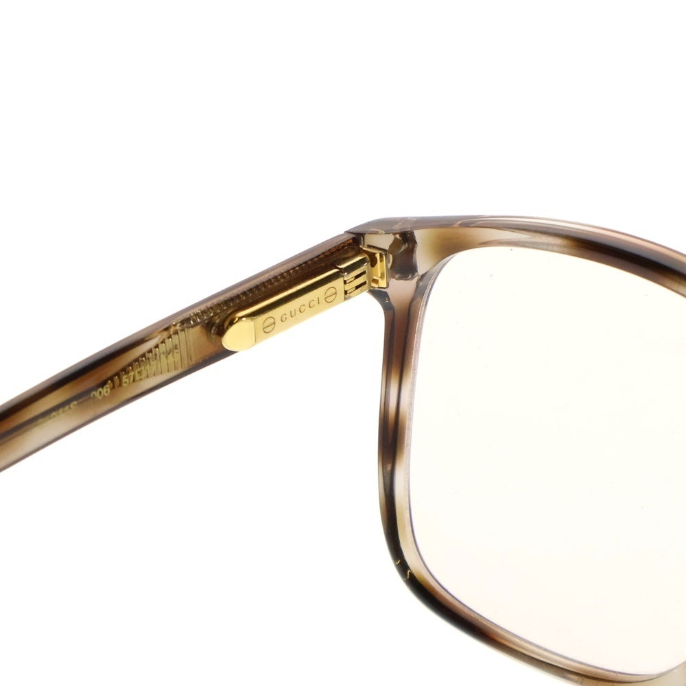 GUCCI(グッチ) サイドロゴ入り クリアレンズ サングラス 眼鏡 GG1041S ブラウン