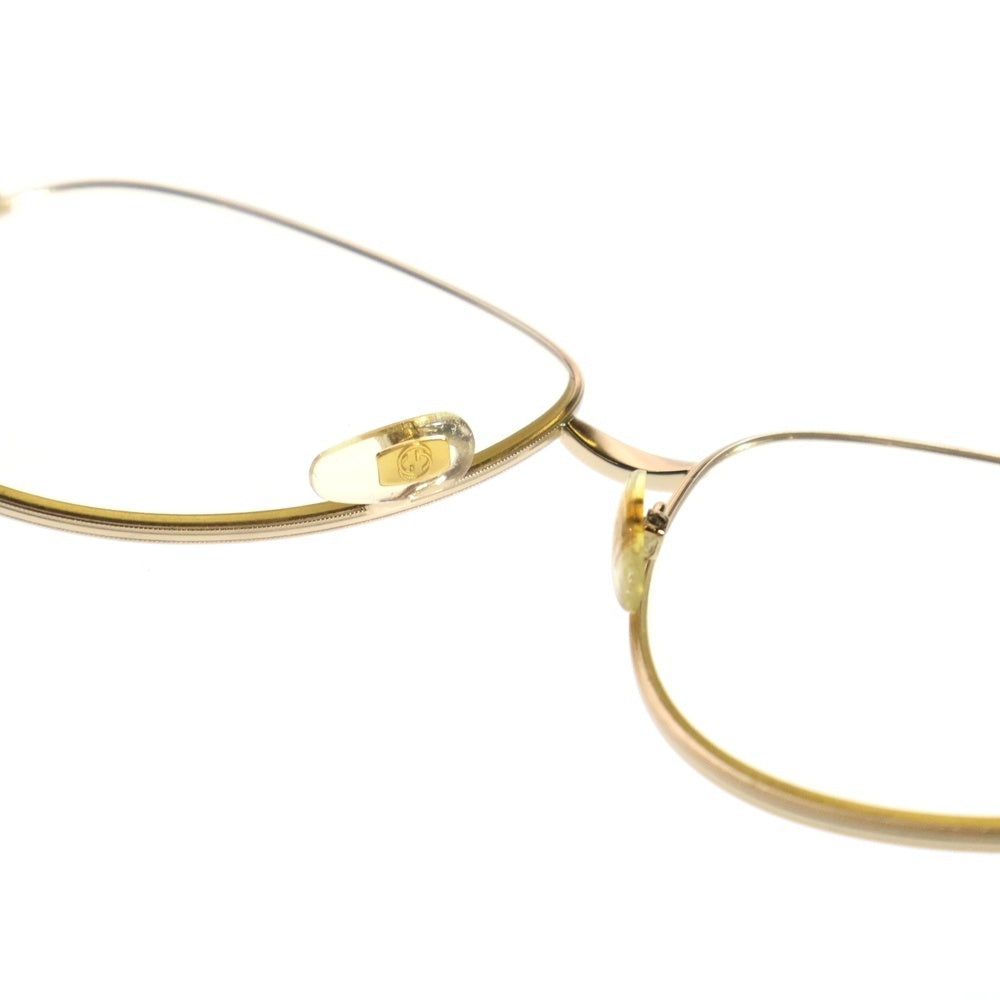 GUCCI(グッチ) ティアドロップ型 メタルフレーム クリアレンズサングラス 眼鏡 GG0138S-003 ゴールド