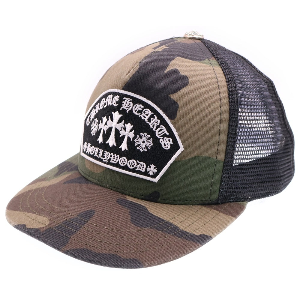 CHROME HEARTS(クロムハーツ) TRUCKER CAP トラッカーキャップ セメタリークロス刺繍クロスボール付メッシュキャップ 帽子 ブラック/カーキ