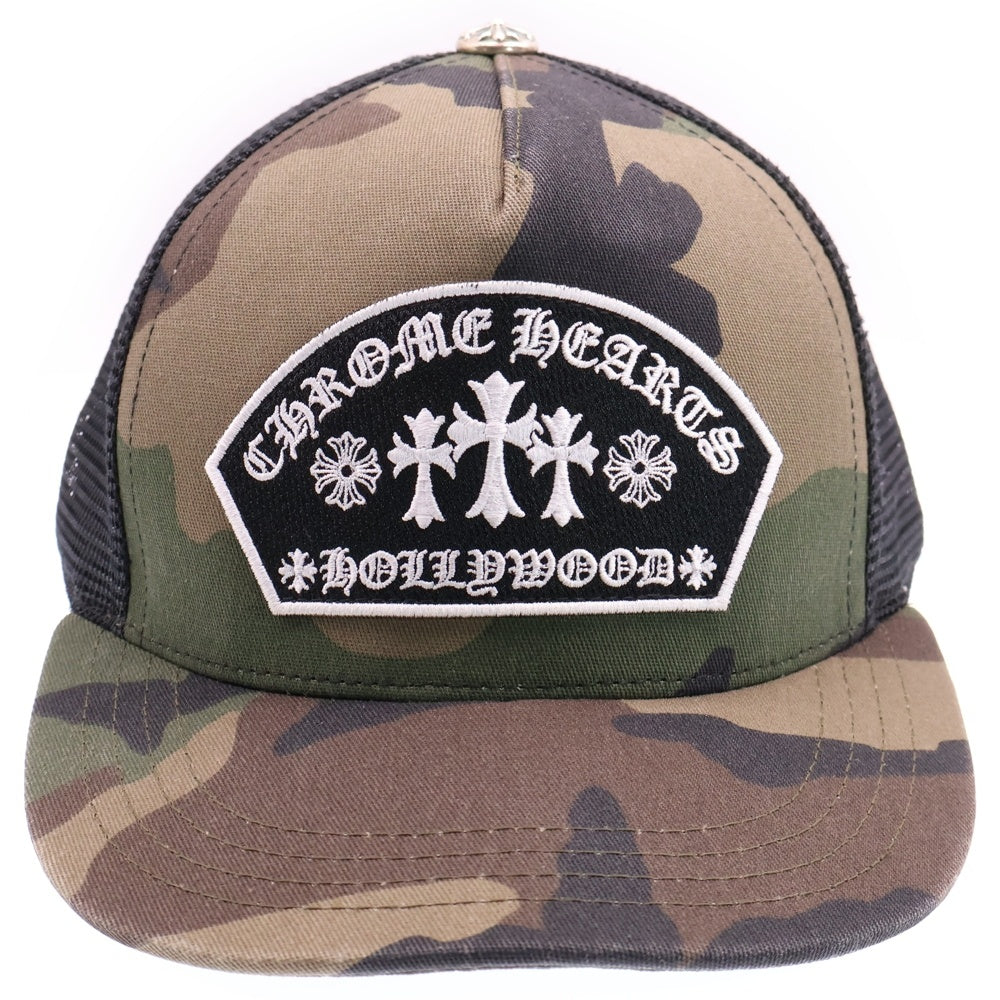 CHROME HEARTS(クロムハーツ) TRUCKER CAP トラッカーキャップ セメタリークロス刺繍クロスボール付メッシュキャップ 帽子 ブラック/カーキ
