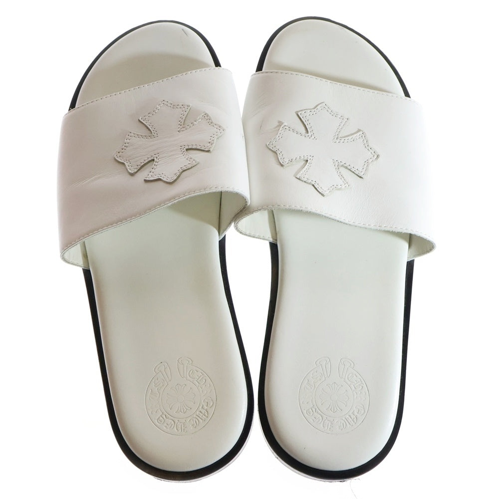 CHROME HEARTS(クロムハーツ) CH SLIDE LEATHER CHプラスパッチ レザーサンダル ホワイト