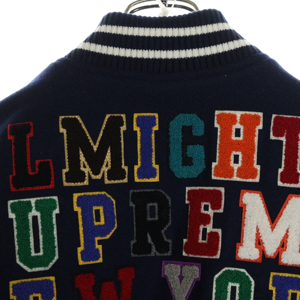 SUPREME(シュプリーム) 25SS Praise Varsity Jacket プレイズ バーシティ スタジャン ネイビー/ホワイト