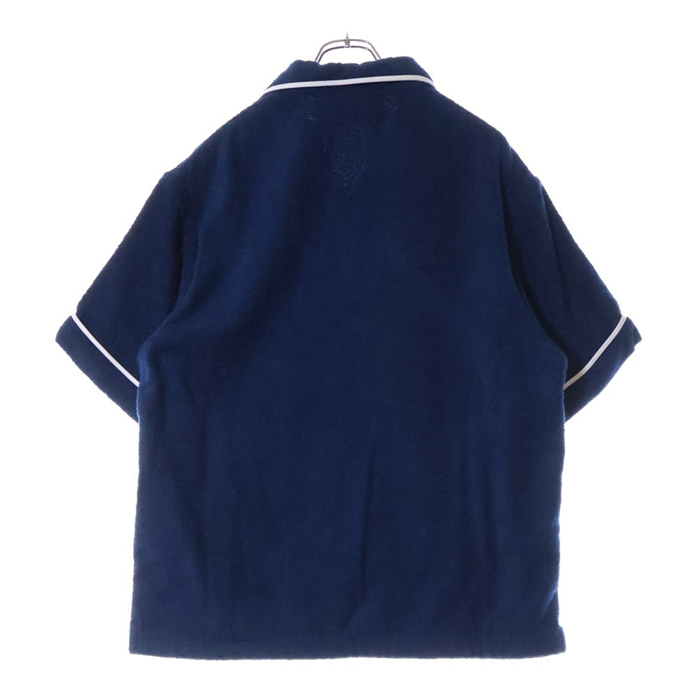 PRADA(プラダ) 22SS Terry Bowling Shirts トライアングルロゴ 半袖シャツ ネイビー SC559 S212 1ZR3