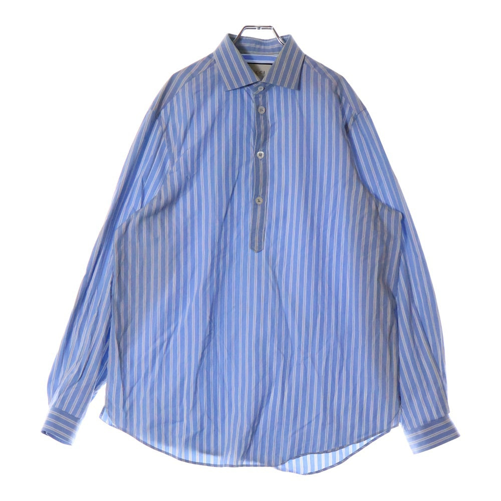GUCCI(グッチ) ストライプ プルオーバー長袖 シャツ ブルー 539707 Z372L