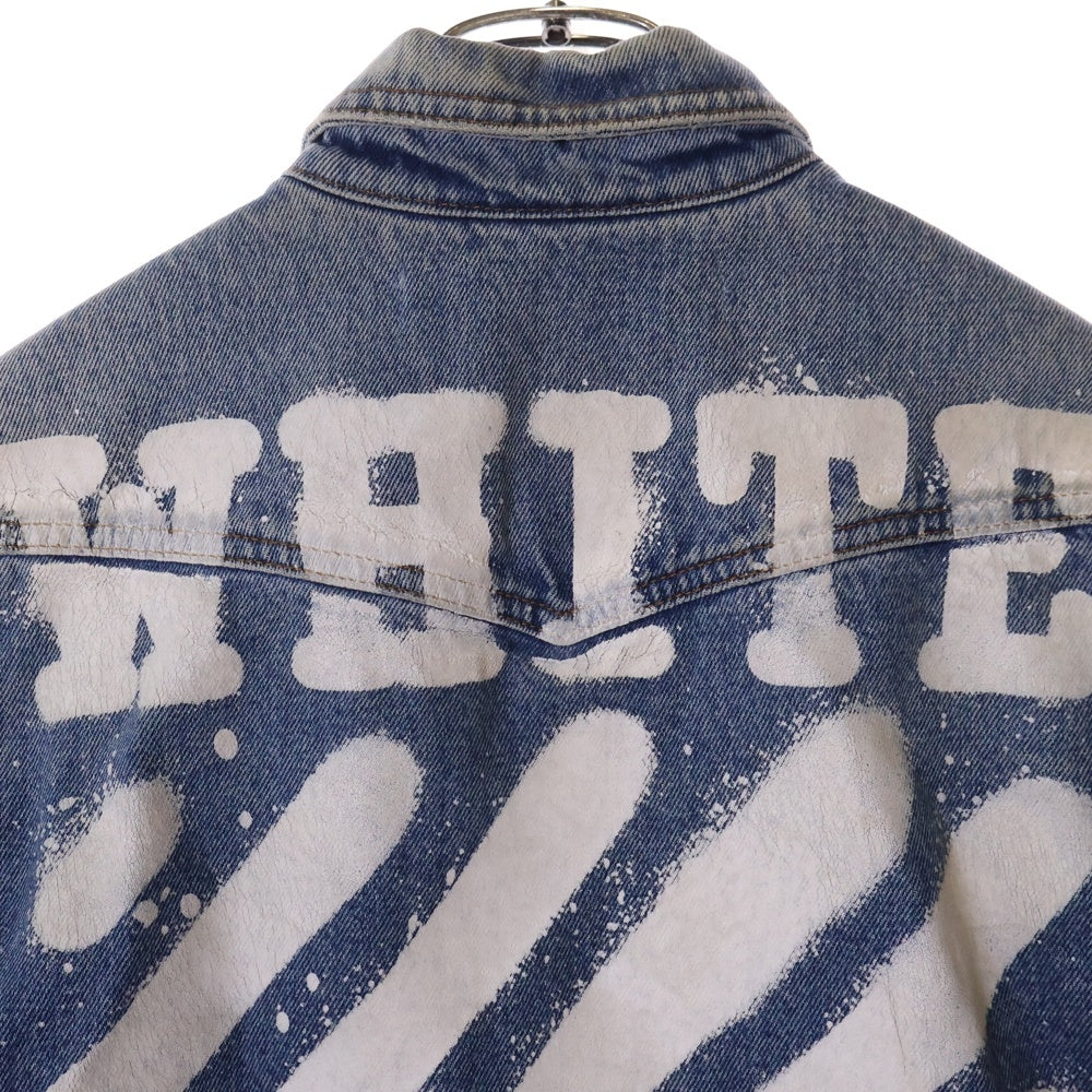 OFF-WHITE(オフホワイト) 17SS ヴィンテージ加工 アイコンマーク ウエスタン デニム シャツ インディゴ OMGA014S17