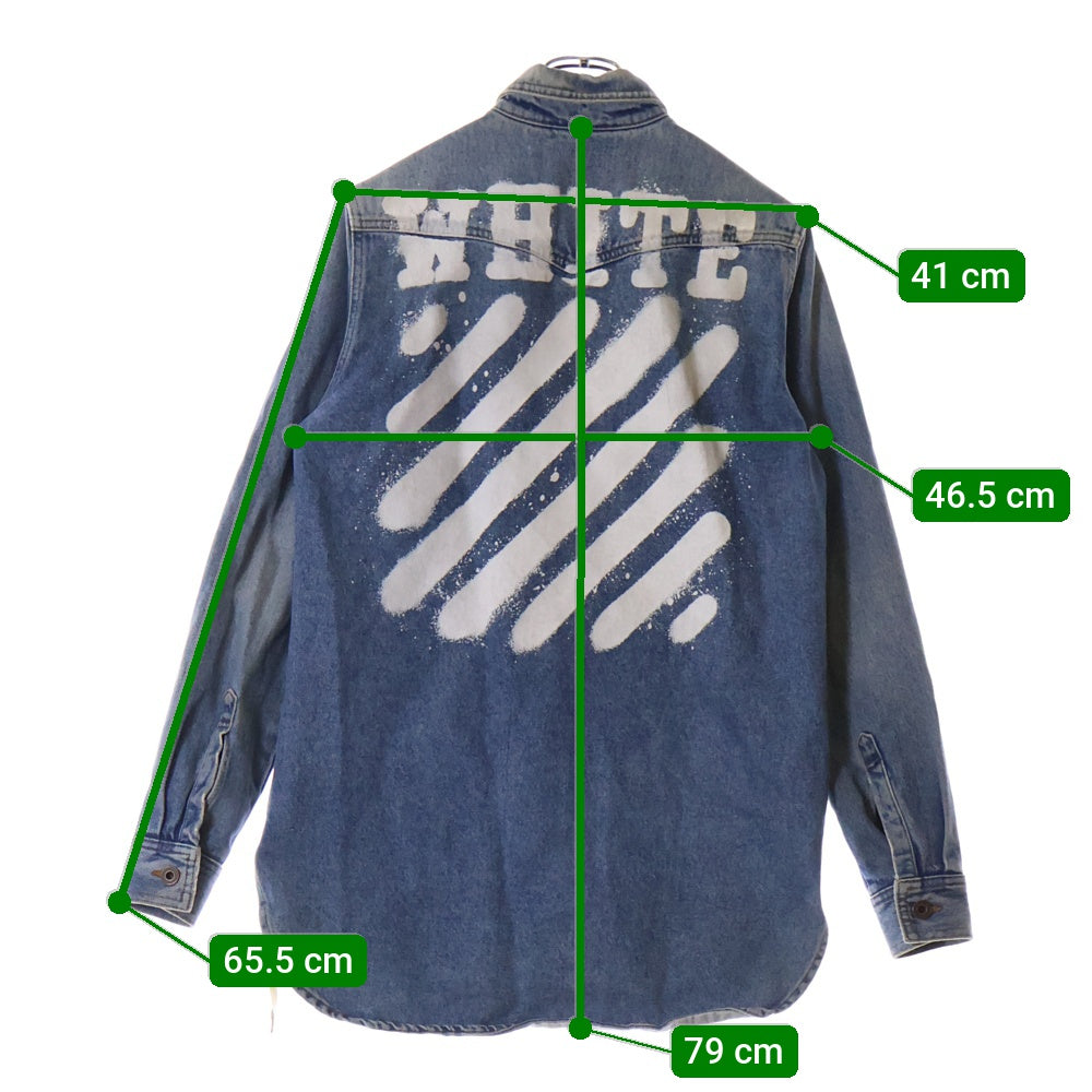 OFF-WHITE(オフホワイト) 17SS ヴィンテージ加工 アイコンマーク ウエスタン デニム シャツ インディゴ OMGA014S17