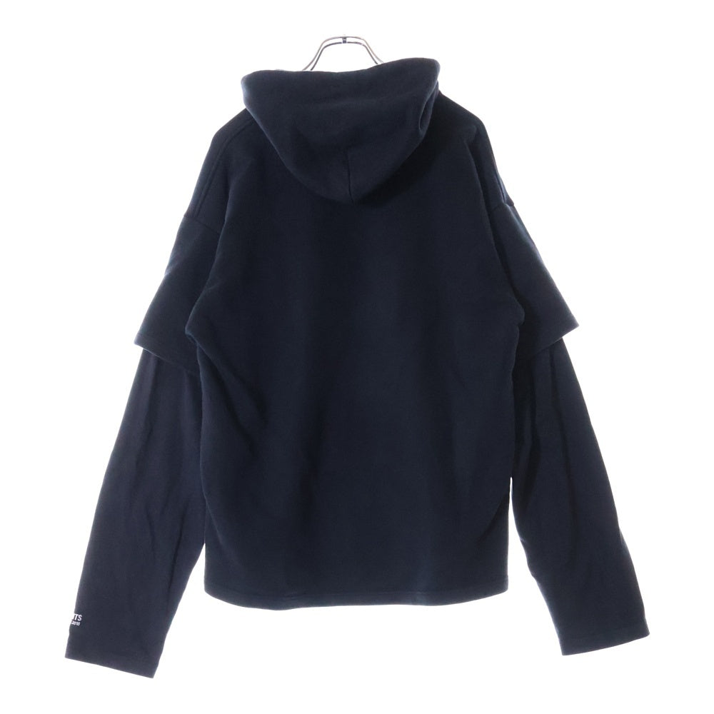 VETEMENTS(ヴェトモン) 18SS × TOMMY HILFIGER Double Sleeves Hoodie トミーヒルフィガー ダブルスリーブ プルオーバーフーディー パーカー ブラック WSS18TR24