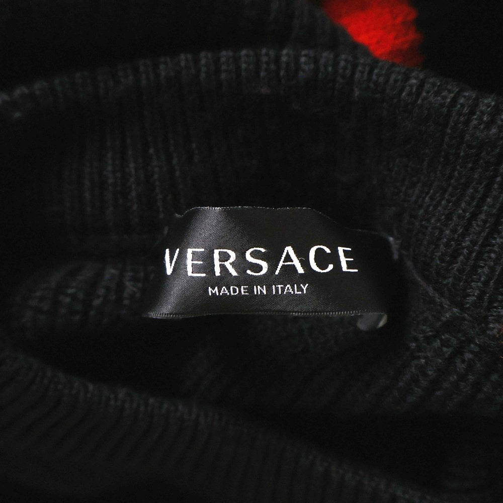GIANNI VERSACE(ジャンニ ヴェルサーチ) メデューサインターシャニットセーター ブラック A86464 A235908