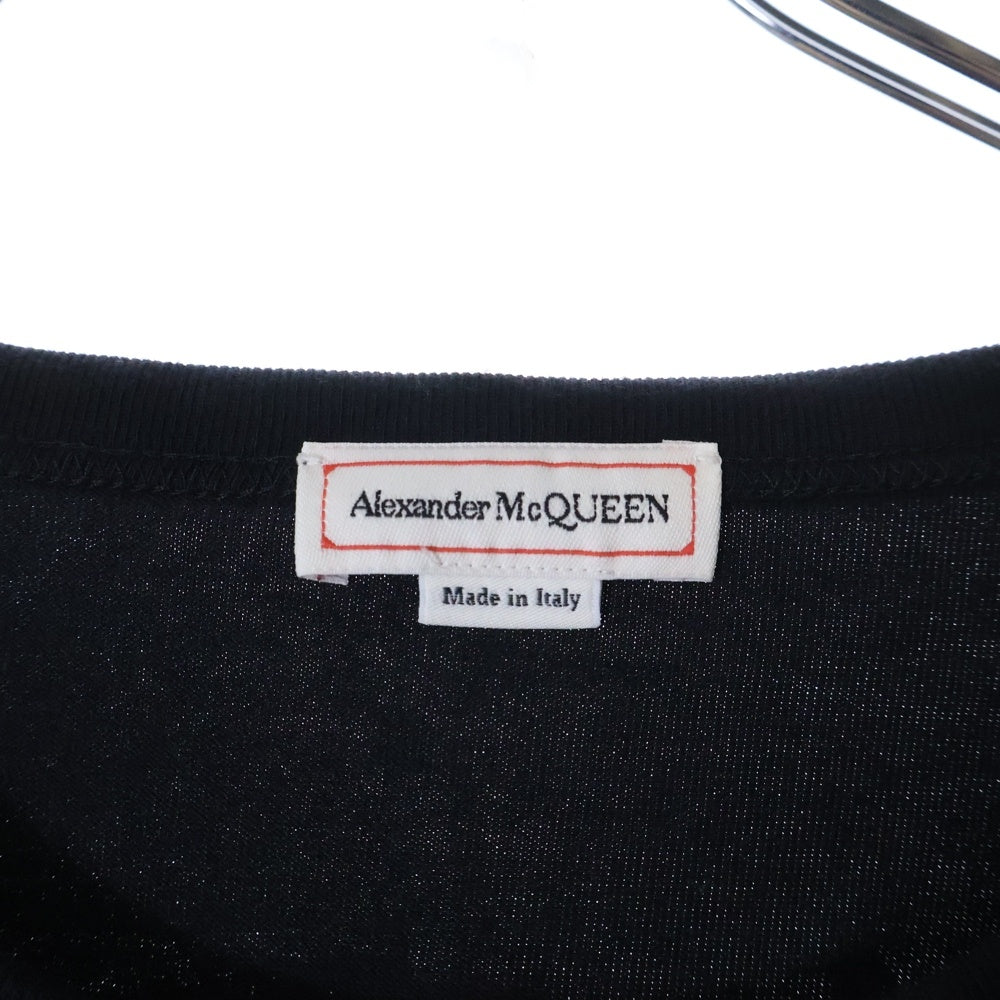 Alexander McQueen(アレキサンダーマックイーン) バックロゴ プリント 長袖シャツ カットソー ブラック QSZ7A