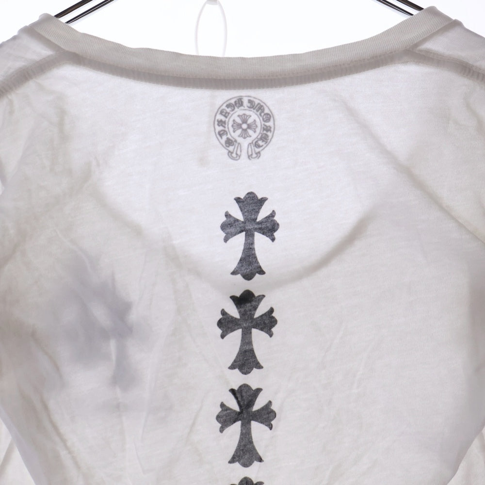 CHROME HEARTS(クロムハーツ) Cemetery Cross Tire Track Tee Vネック セメタリークロストラック半袖Tシャツ ブラック