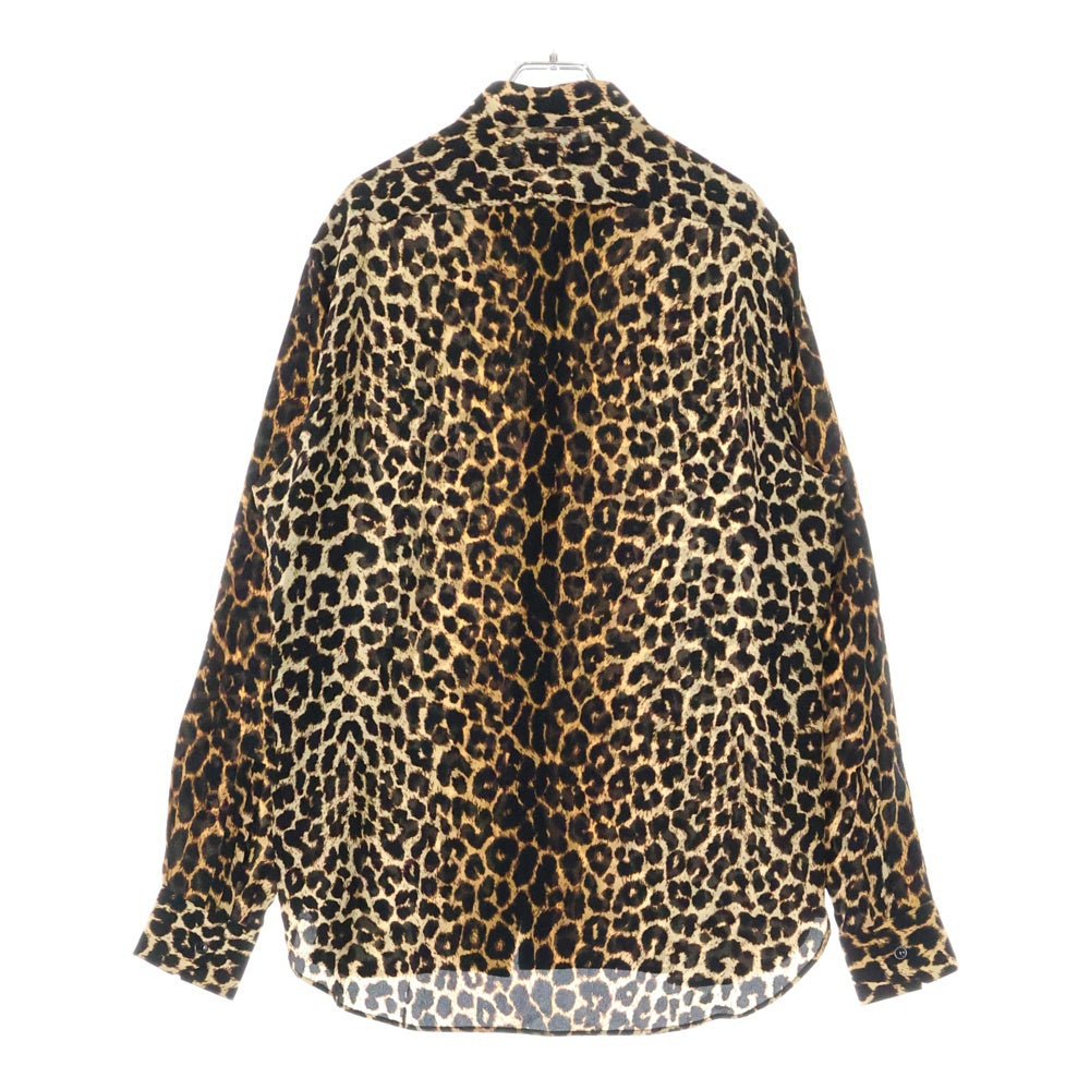 SAINT LAURENT PARIS(サンローランパリ) レオパード シルク 長袖シャツ ブラウン 564172 Y2B09
