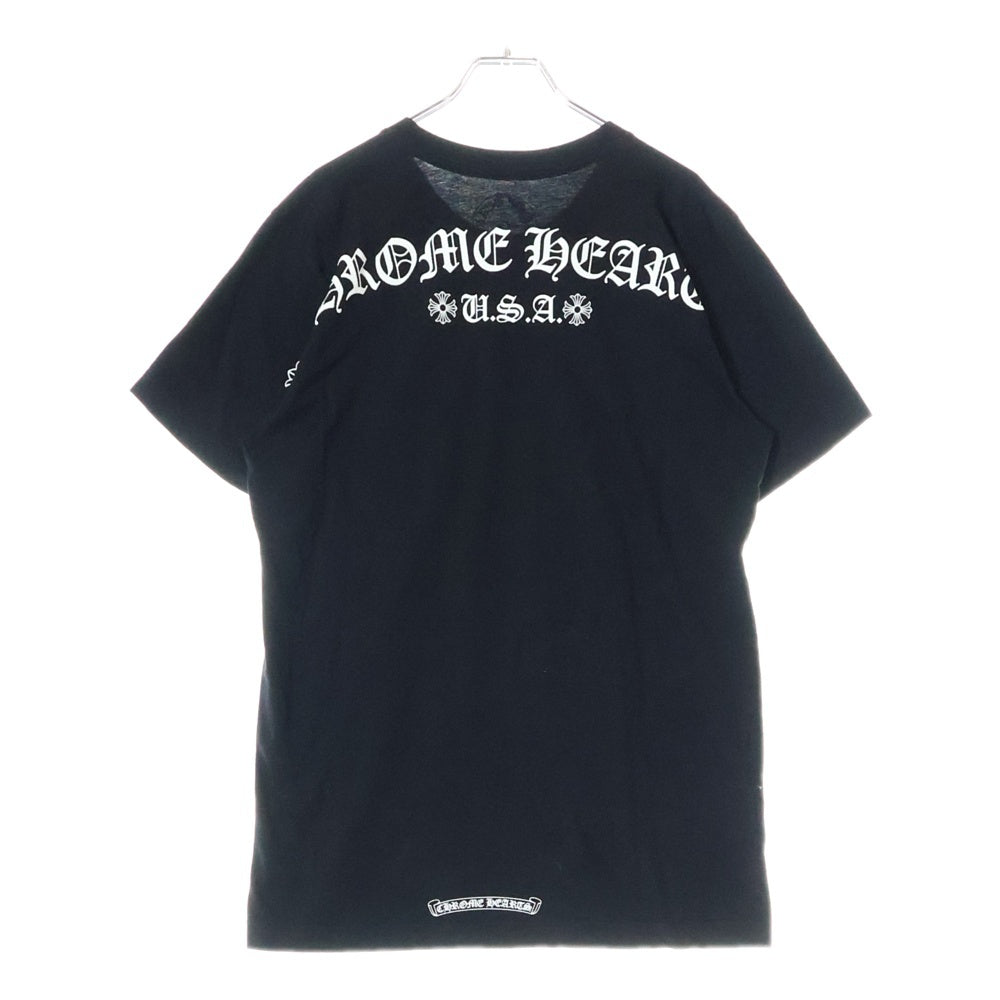 CHROME HEARTS(クロムハーツ) H T-SHRT スクロールラベルプリント半袖Tシャツ カットソー ブラック