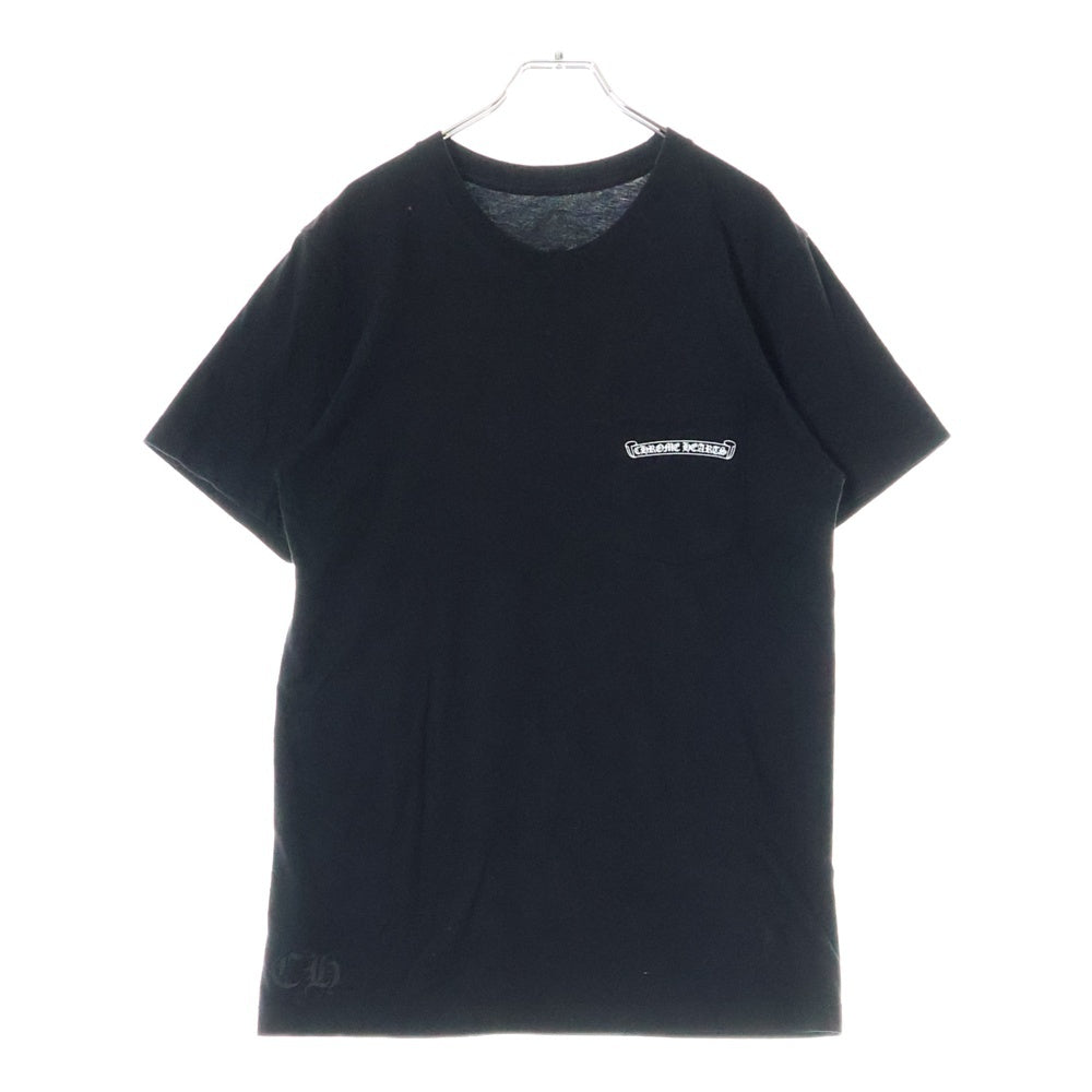 CHROME HEARTS(クロムハーツ) H T-SHRT スクロールラベルプリント半袖Tシャツ カットソー ブラック
