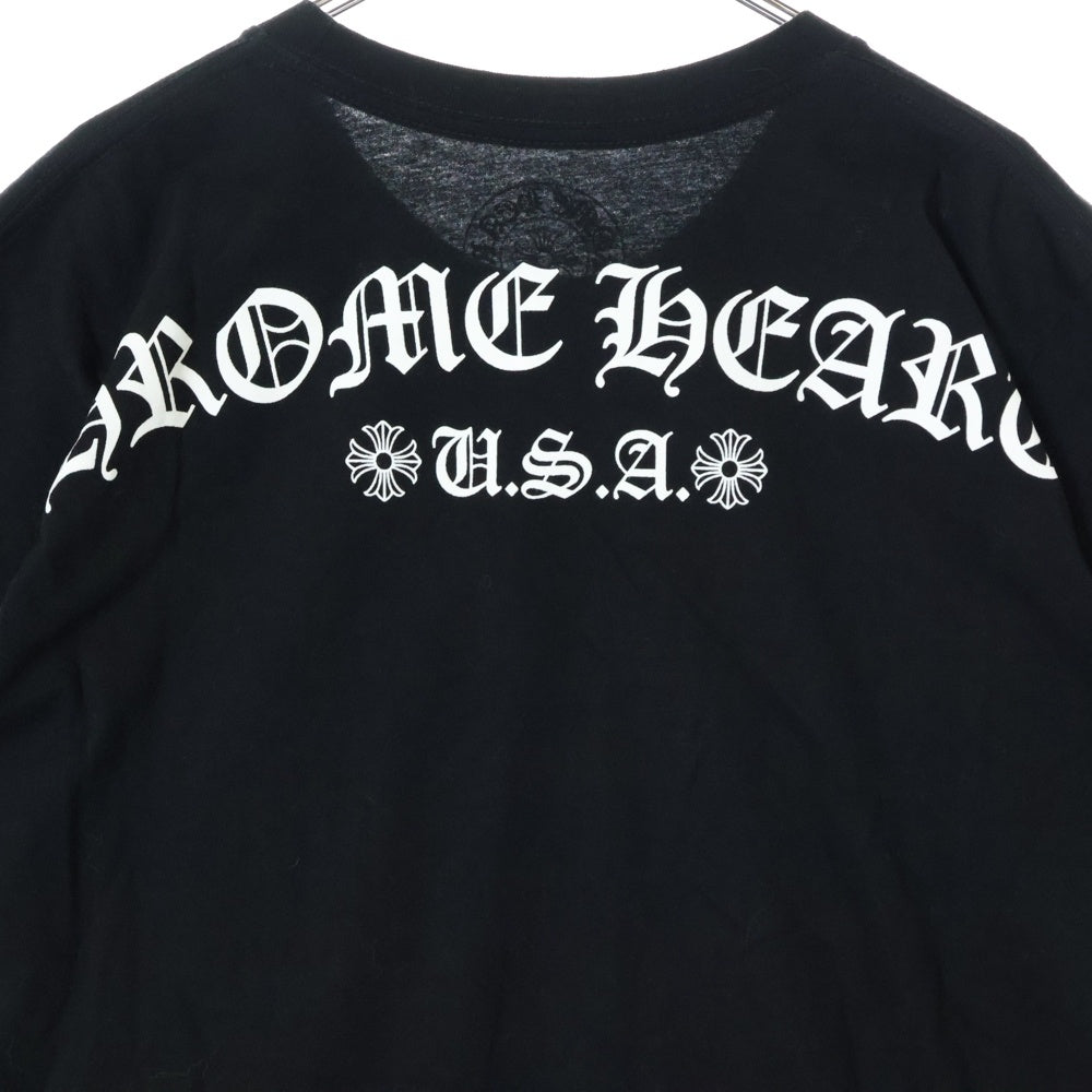 CHROME HEARTS(クロムハーツ) H T-SHRT スクロールラベルプリント半袖Tシャツ カットソー ブラック
