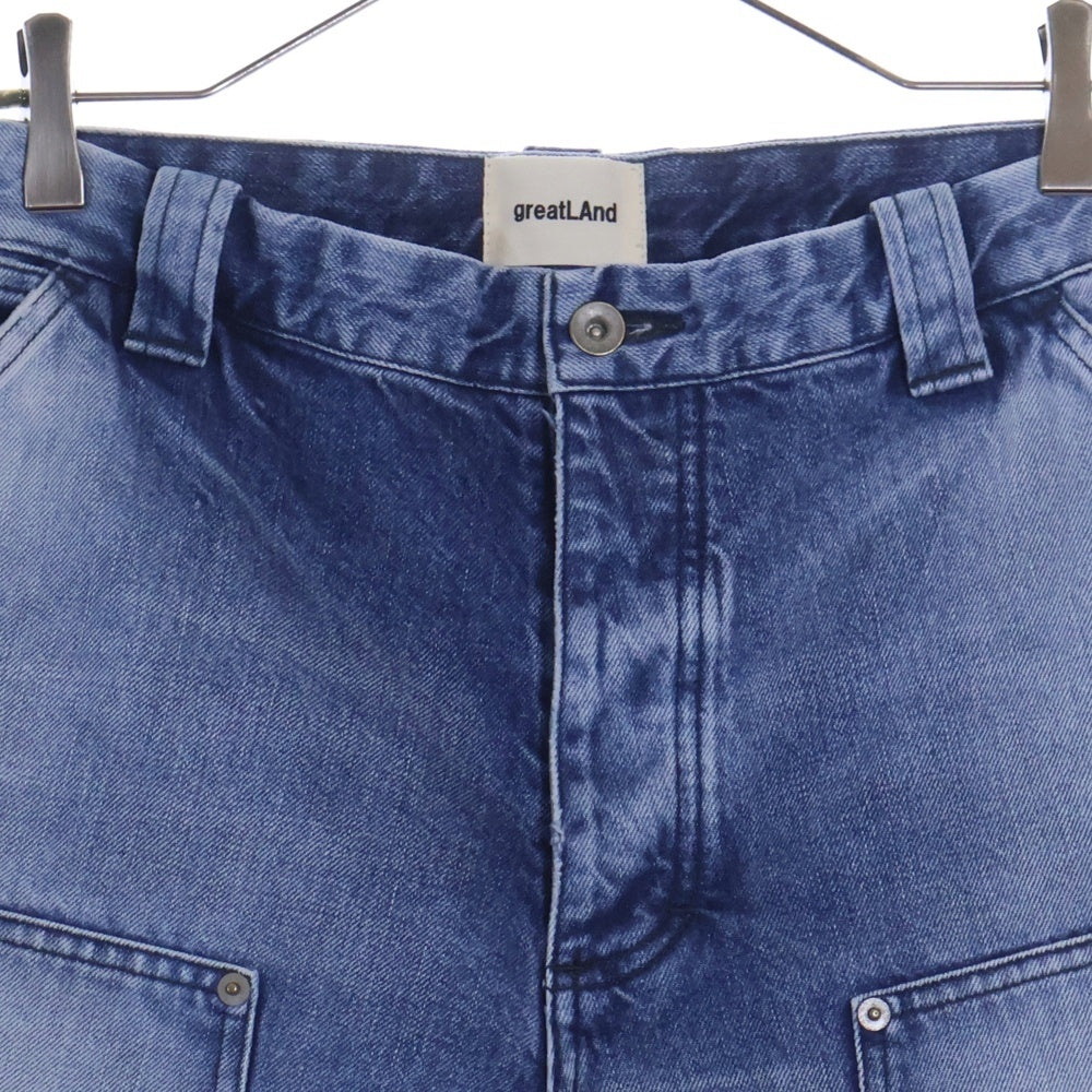 greatLand(グレイトランド) BAD BOY SHORT バッド ボーイ ダブルニー ダメージ デニム ショート パンツ インディゴ