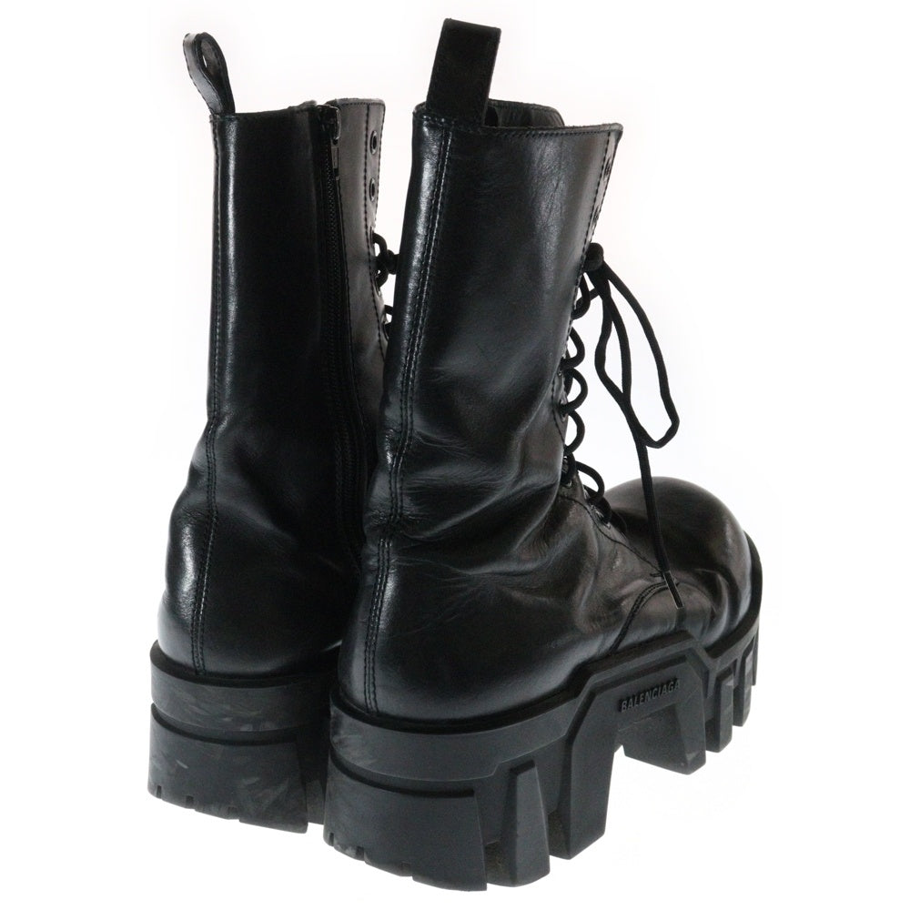 BALENCIAGA(バレンシアガ) BULLDOZER LACEUP ブルドーザー サイドジップ レースアップ レザー ブーツ ブラック 672502