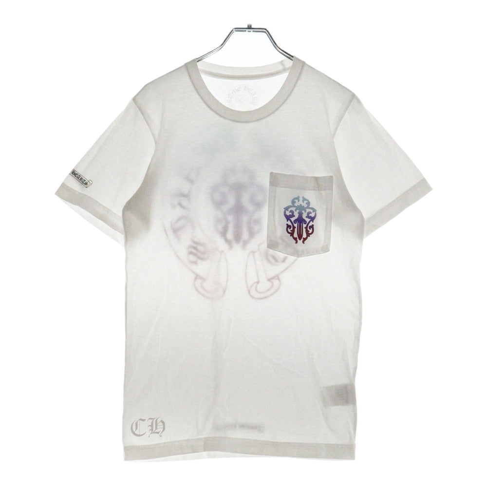 CHROME HEARTS(クロムハーツ) Gradient Dagger Tee ダガー グラデーション ホースシュープリント クルーネック半袖Tシャツカットソー ホワイト/マルチカラー