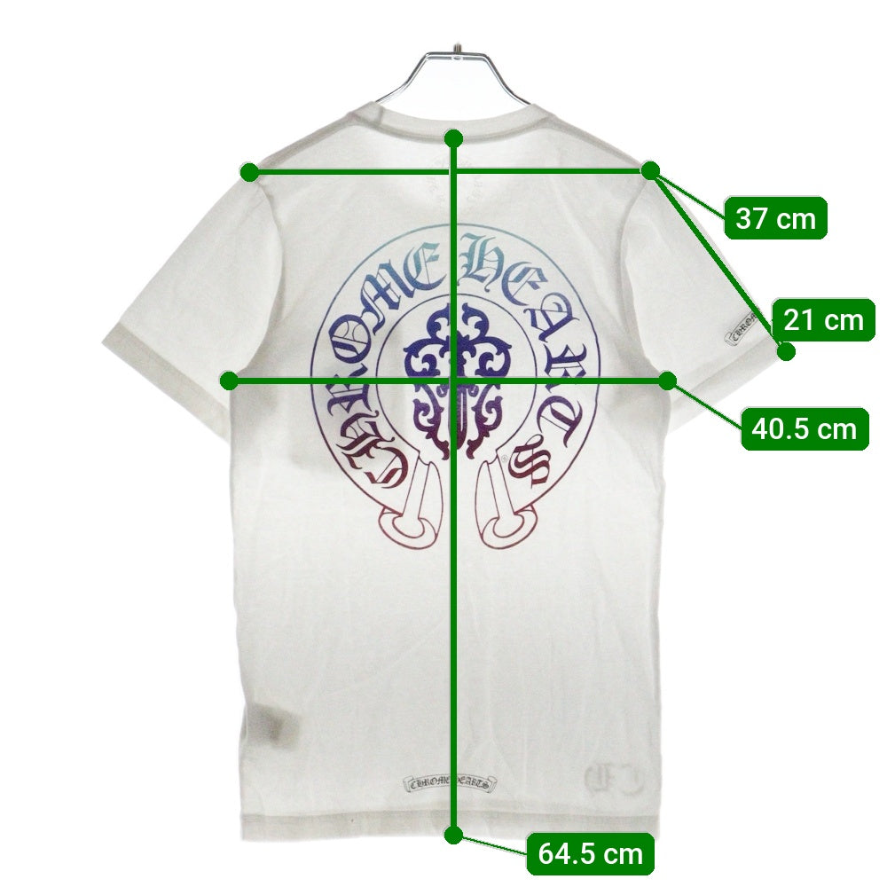 CHROME HEARTS(クロムハーツ) Gradient Dagger Tee ダガー グラデーション ホースシュープリント クルーネック半袖Tシャツカットソー ホワイト/マルチカラー