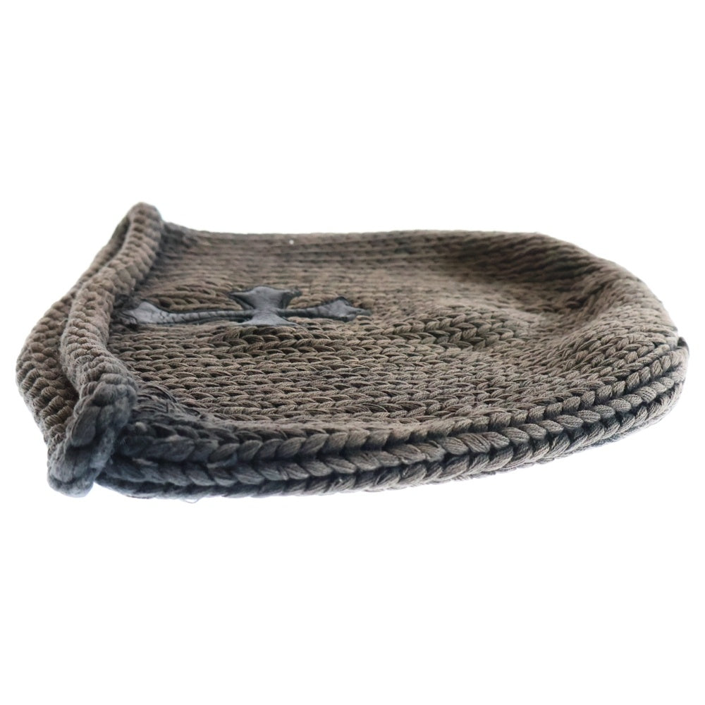 CHROME HEARTS(クロムハーツ) BEANIE CASH クロスパッチ付きコットンビーニーニットキャップ