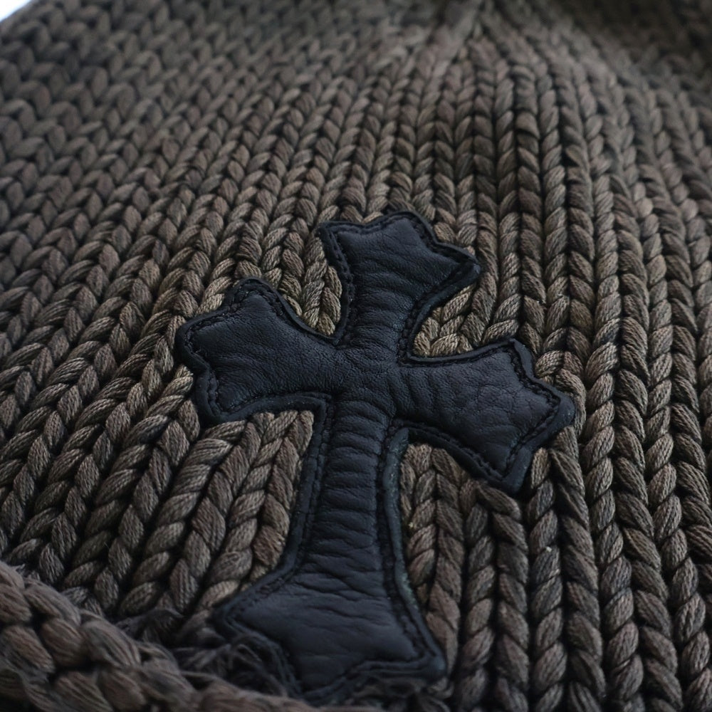 CHROME HEARTS(クロムハーツ) BEANIE CASH クロスパッチ付きコットンビーニーニットキャップ