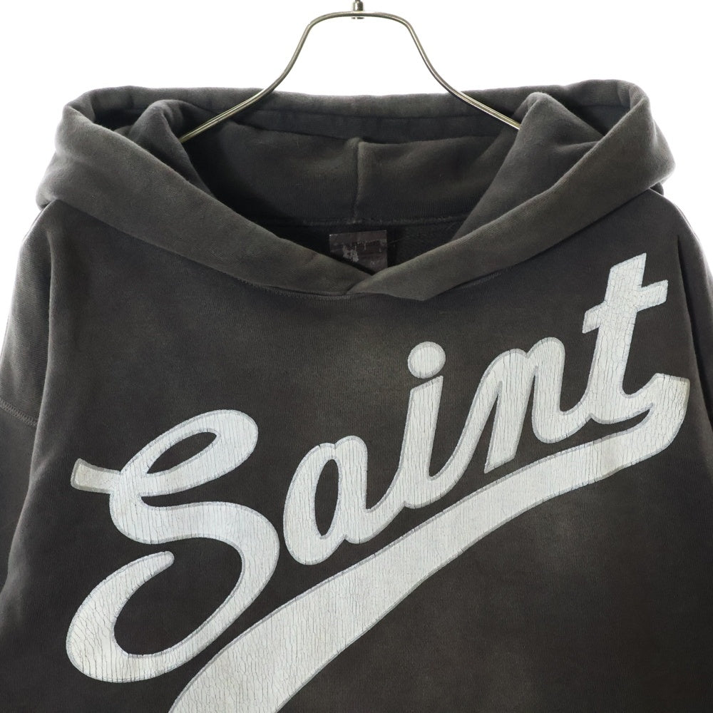 SAINT MICHAEL(セントマイケル) 21AW HOODIE FOCUS ダメージ加工プルオーバーパーカー フーディー SM-A21-0000-037 グレー