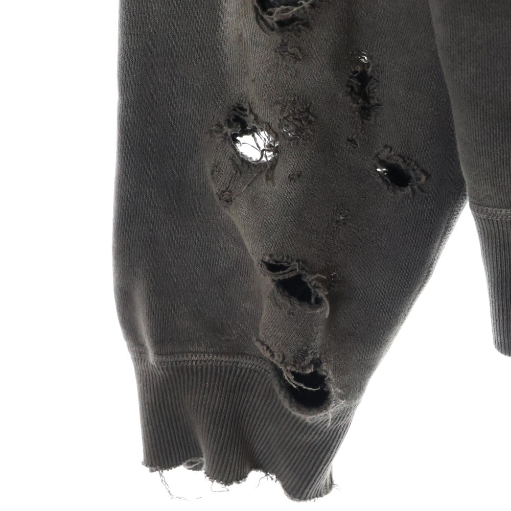 SAINT MICHAEL(セントマイケル) 21AW HOODIE FOCUS ダメージ加工プルオーバーパーカー フーディー SM-A21-0000-037 グレー