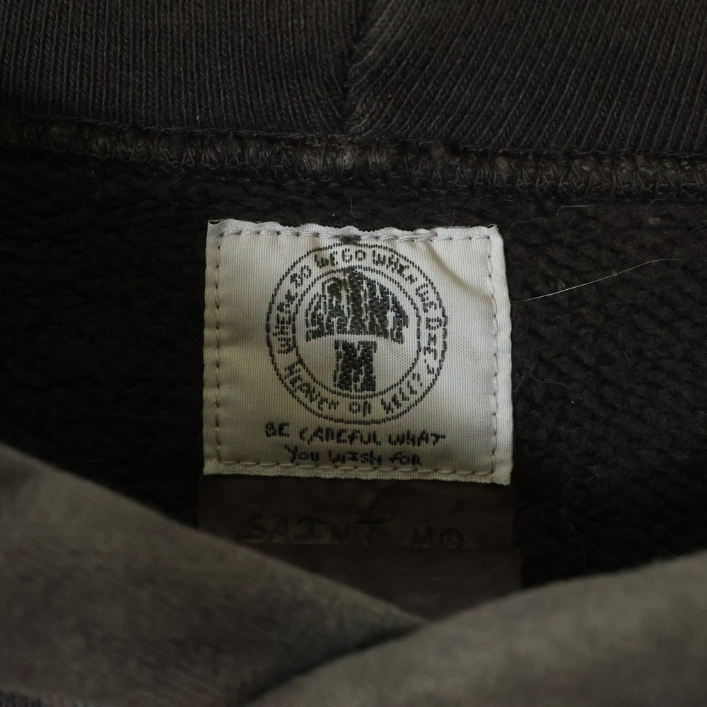 SAINT MICHAEL(セントマイケル) 21AW HOODIE FOCUS ダメージ加工プルオーバーパーカー フーディー SM-A21-0000-037 グレー