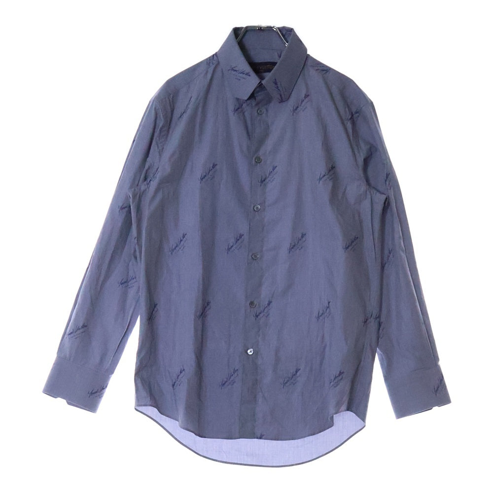 LOUIS VUITTON(ルイヴィトン) レギュラーDNAカラー コットン 長袖シャツ RM202Q XOA HJ41W ブルー