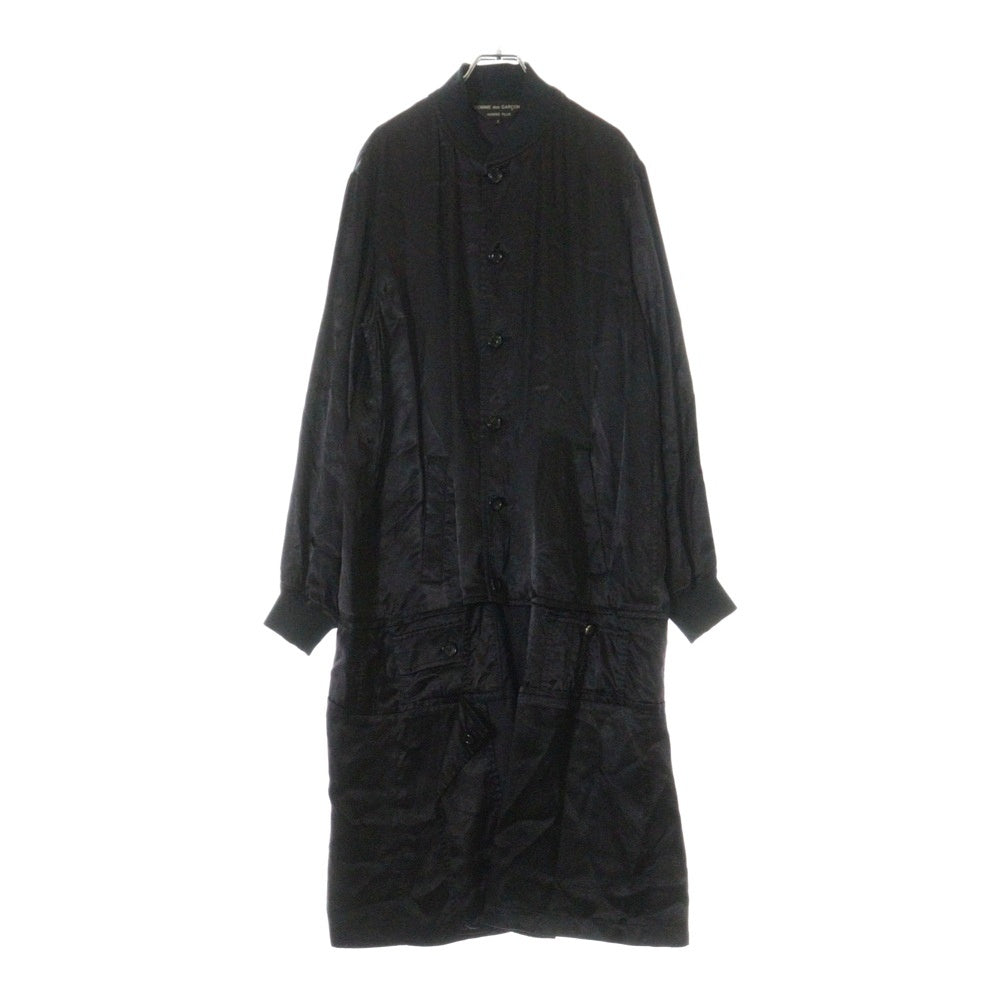 COMME des GARCONS HOMME PLUS(コムデギャルソンオムプリュス) 20SS バックプリント キュプラサテン スタッフ コート PE-J087 ブラック
