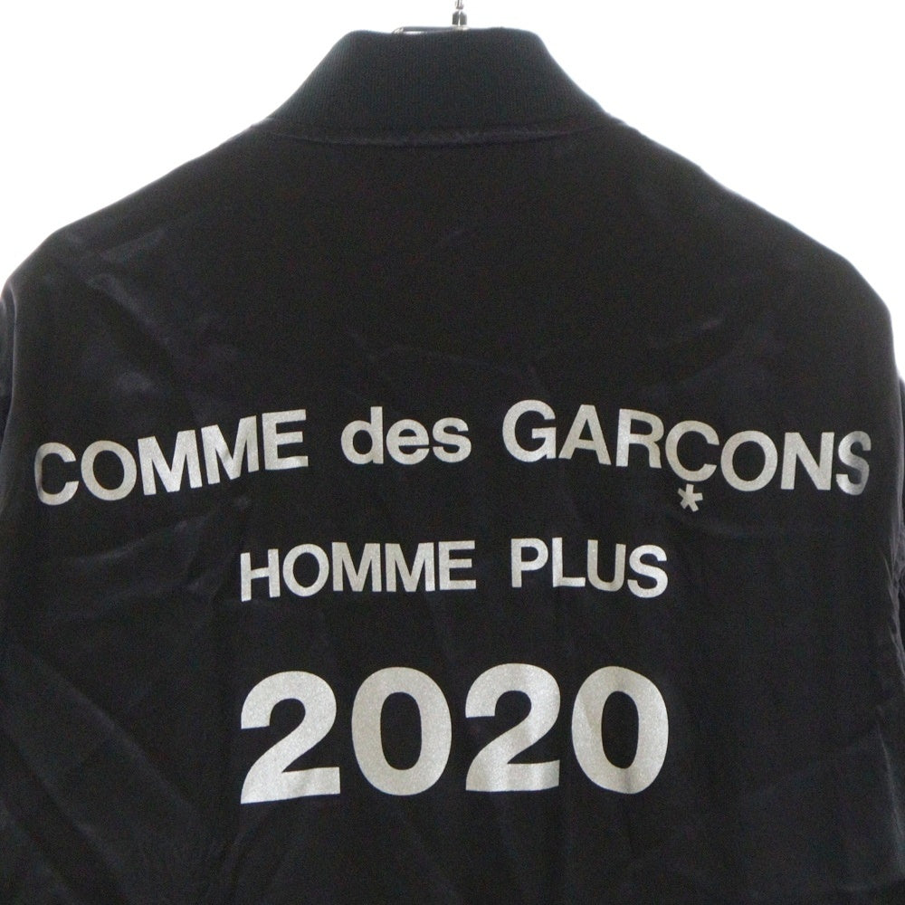 COMME des GARCONS HOMME PLUS(コムデギャルソンオムプリュス) 20SS バックプリント キュプラサテン スタッフ コート PE-J087 ブラック