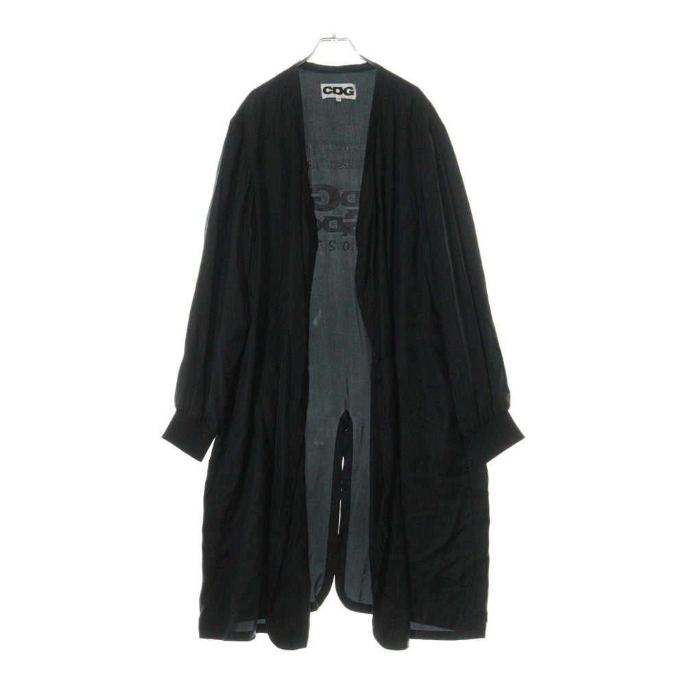CDG(シーディージー) 21AW ロゴプリント レイン スタッフ ロング コート SZ-C004 ブラック