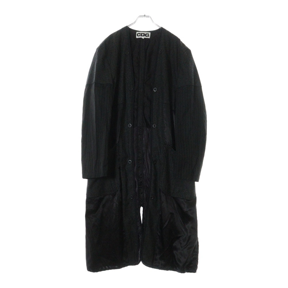 CDG(シーディージー) 19AW バックロゴ ウール切替 ライナーコート SB-C001 ブラック/グレー