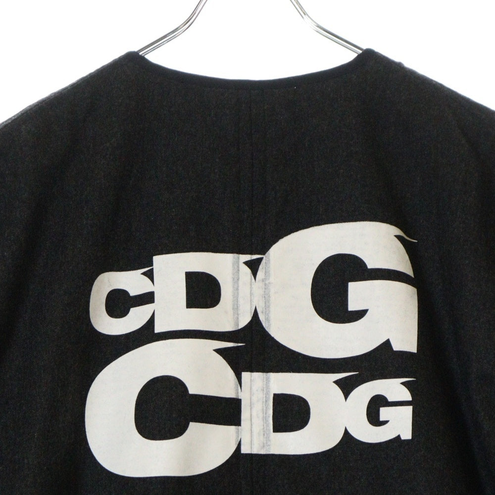 CDG(シーディージー) 19AW バックロゴ ウール切替 ライナーコート SB-C001 ブラック/グレー