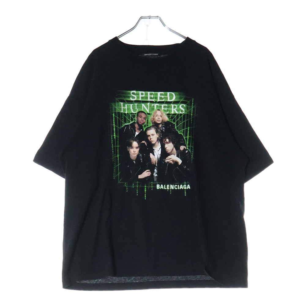 BALENCIAGA(バレンシアガ) 19SS Speed Hunters Tee スピードハンターズプリント オーバーサイズ半袖Tシャツ 556133 TCV38 ブラック
