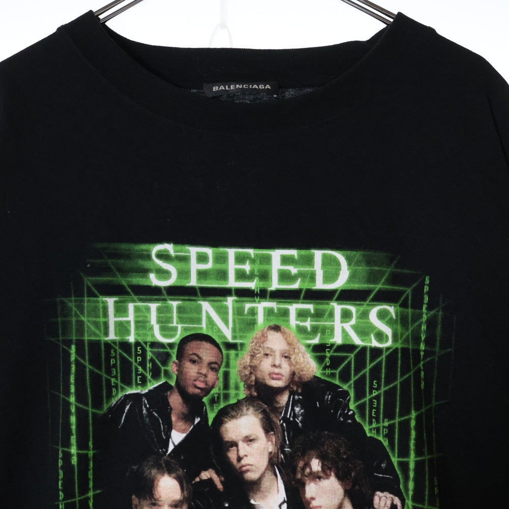 BALENCIAGA(バレンシアガ) 19SS Speed Hunters Tee スピードハンターズプリント オーバーサイズ半袖Tシャツ 556133 TCV38 ブラック